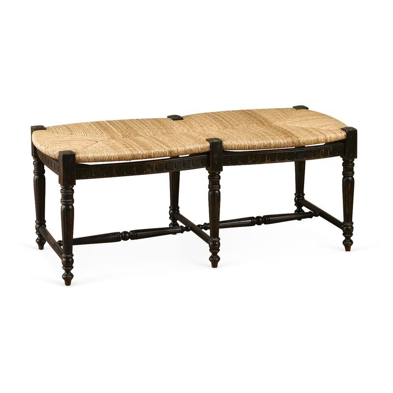 Betsy 51" Woven Bench, Black | One Kings Lane