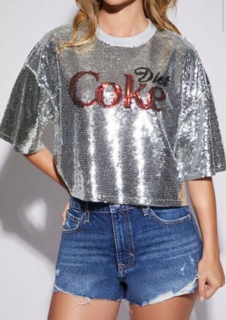 Rhinestone sparkle Diet Coke boxy t shirt. 

#LTKStyleTip #LTKFindsUnder50