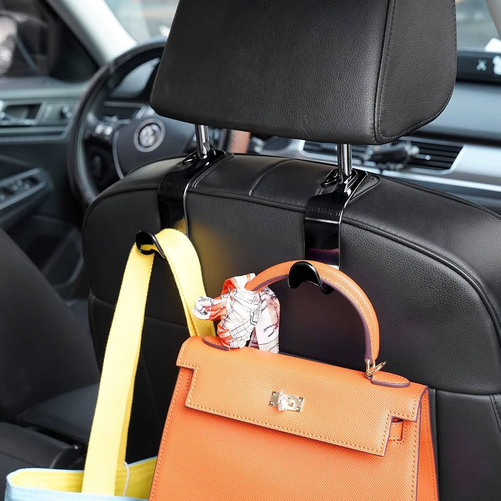 SHEJISI Car Seat Headrest Hooks（4 Pack , for Purses and Bags Storage Organizer Tidying Up More ... | Amazon (US)