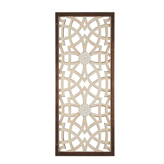 Madison Park Damask Wood Carved 15.75-Inch x 37.75-Inch Wall Panel in Wood | Bed Bath & Beyond | Bed Bath & Beyond