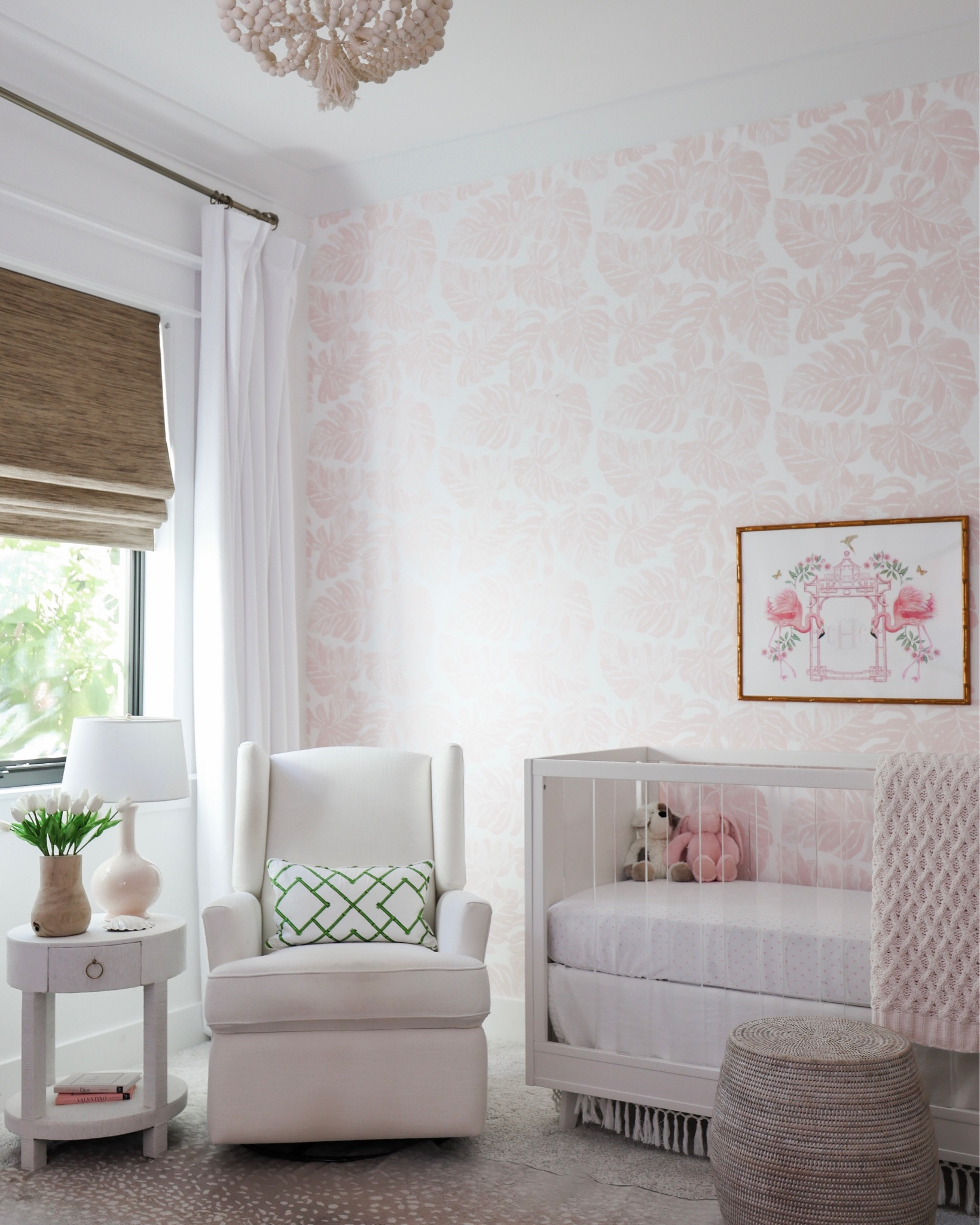 The cutest Palm Beach style girl nursery! 

Crib, wallpaper, glider, lamp, drapes, shades, rug, ottoman 

#LTKstyletip #LTKhome