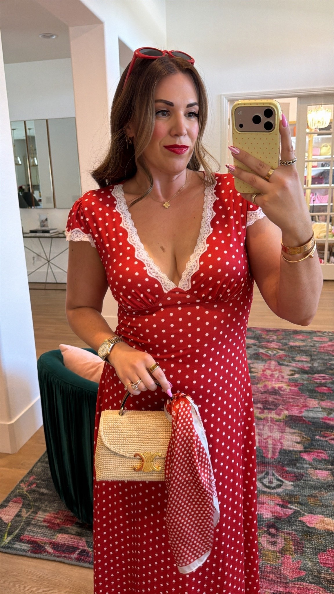 curvy midsize red polka dot maxi dress for summer! wearing the size large and under $50!

#LTKSeasonal #LTKMidsize