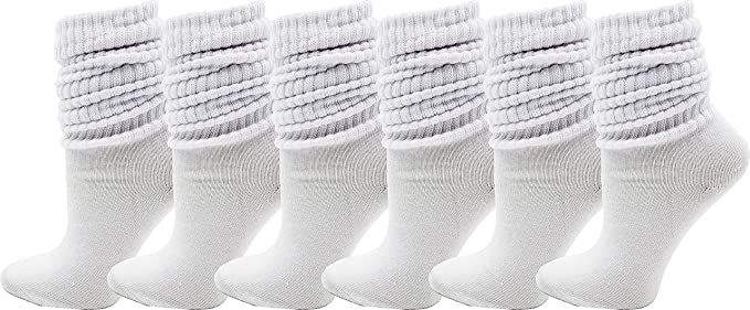 Winterlace 6 Pairs Slouch Socks for Women, Soft Extra Long Scrunch Knee High Sock, Bulk Pack | Amazon (US)