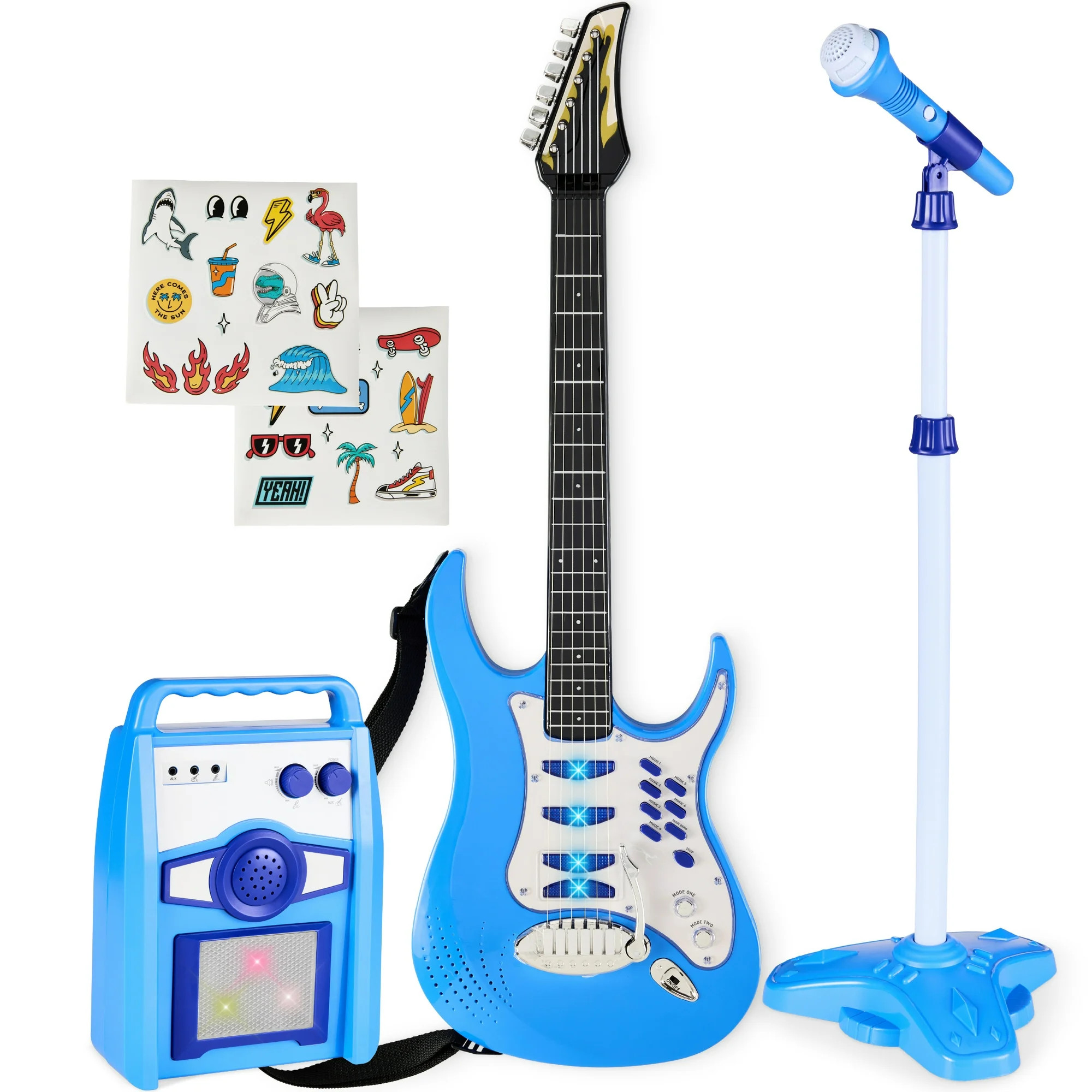 Best Choice Products Kids Electric Musical Guitar Toy Play Set w/ 6 Demo Songs, Whammy Bar, Micro... | Walmart (US)
