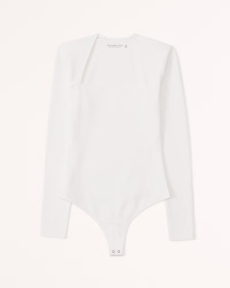 Women's Long-Sleeve Ponte Squareneck Bodysuit | Women's Tops | Abercrombie.com | Abercrombie & Fitch (US)