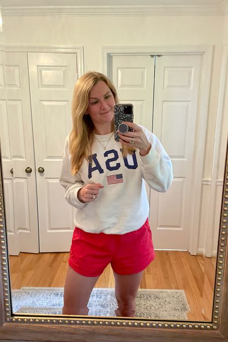 USA sweatshirt 

On sale for under $30 for Memorial Day weekend. I’m in my normal size.

Similar options linked

American outfit of the day, patriotic usa outfits

#LTKSeasonal #LTKunder50 #LTKsalealert