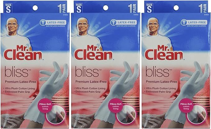 Mr. Clean Bliss Premium Latex-Free Gloves, Small, 3 pairs | Amazon (US)