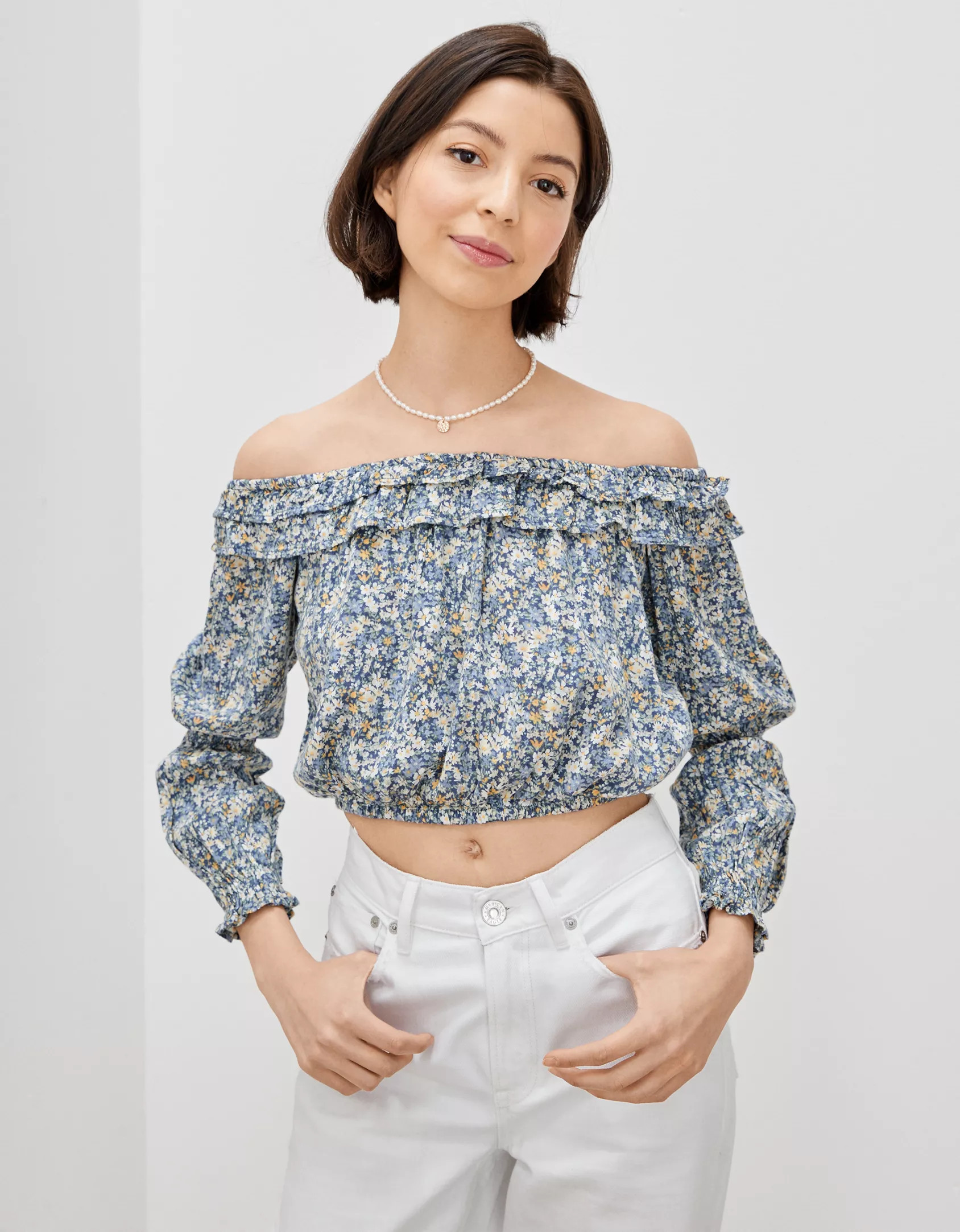 AE Off-the-Shoulder Blouse | American Eagle Outfitters (US & CA)