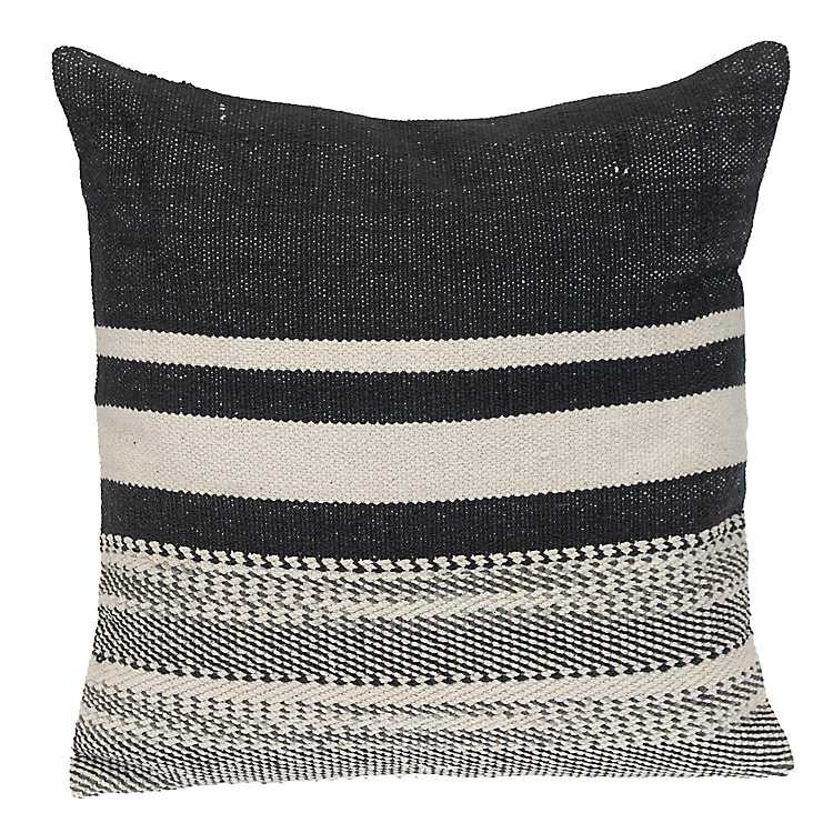 Black Transitional Stripe Pillow | Kirkland's Home