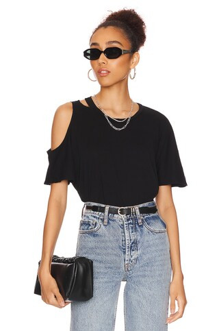 Michael Lauren Verdugo Crew Neck Tee with Cutout in Black from Revolve.com | Revolve Clothing (Global)