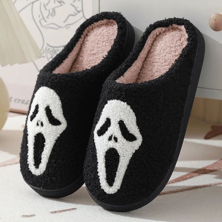 BERANMEY Cute Halloween Slippers for Women Perfect Soft Plush Comfy Warm Slip-On Halloween Pumpki... | Walmart (US)