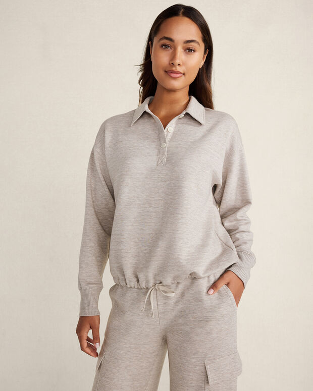Fleece Polo Collar Pullover | Talbots
