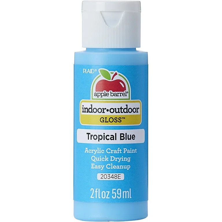 Apple Barrel Acrylic Craft Paint, Gloss Finish, Tropical Blue, 2 fl oz | Walmart (US)