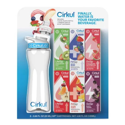 Cirkul 22-oz. Plastic Water Bottle Starter Kit With Blue Lid + 6 Flavor Cartridges | Sam's Club