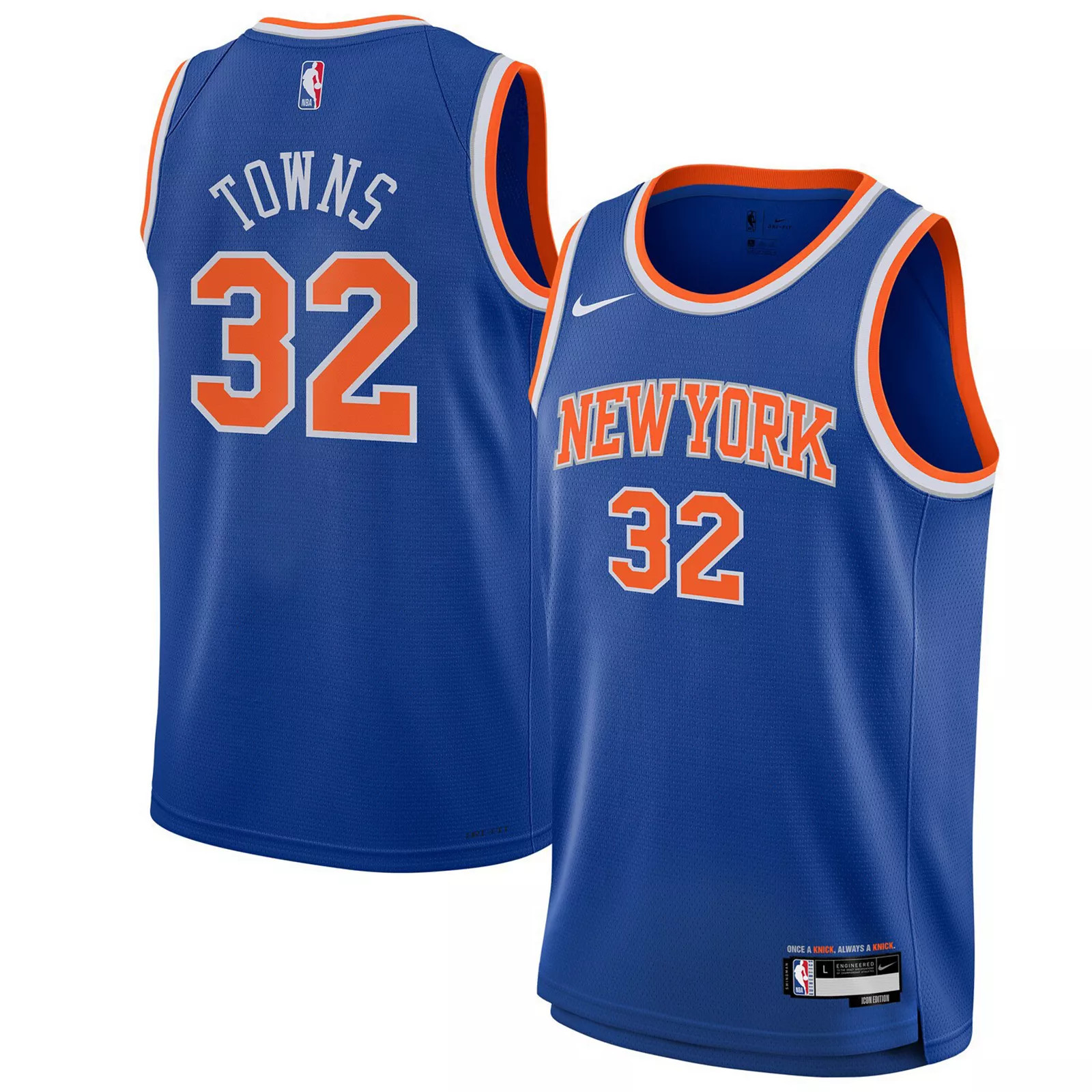 Youth Nike Karl-Anthony Towns Blue New York Knicks Swingman Jersey - Icon Edition, Boy's, Size: YTH Large | Kohl's