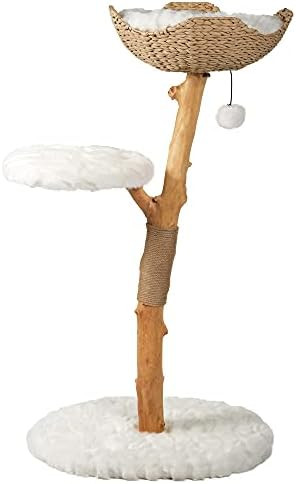 Torre de árbol de gato moderna, Condominio de madera real de una sola rama para gato, árbol de ... | Amazon (US)