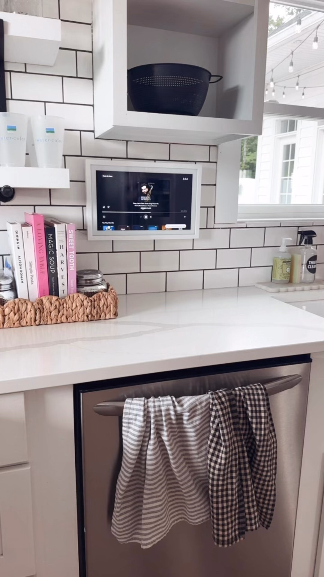 Echo show 15 AKA KITCHEN TV !!! It’s my fave purchase from the Amazon prime sales last year. We did the wall mount and added the white frame. I will link it up here and I like to play a lot of jazz when I’m home you can play movies whatever you want.!

#LTKdayinmylife #LTKHome
