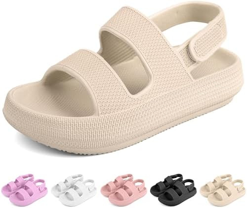 Kids Cloud Sandals Boys Girls Slip on Flat Slides Sandals EVA Summer Quick Drying Pillow Slipper ... | Amazon (US)