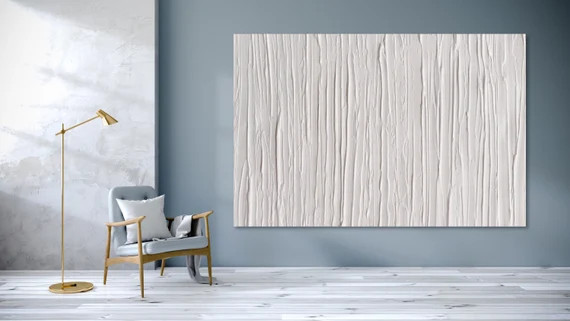 White Texture Painting Modern Canvas art Palette knife | Etsy | Etsy (US)