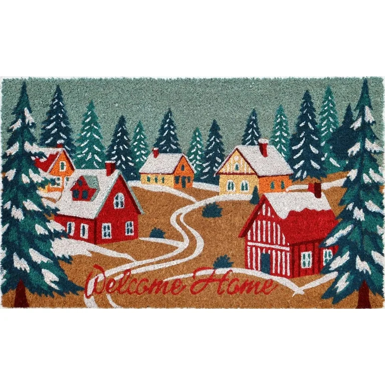 Holiday Time Winter Village Coir Fiber Doormat 18"x30" | Walmart (US)