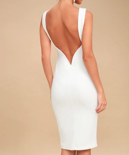 So Stunning White Backless Dress by Lulus! $49

#LTKunder50 #LTKwedding #LTKFind