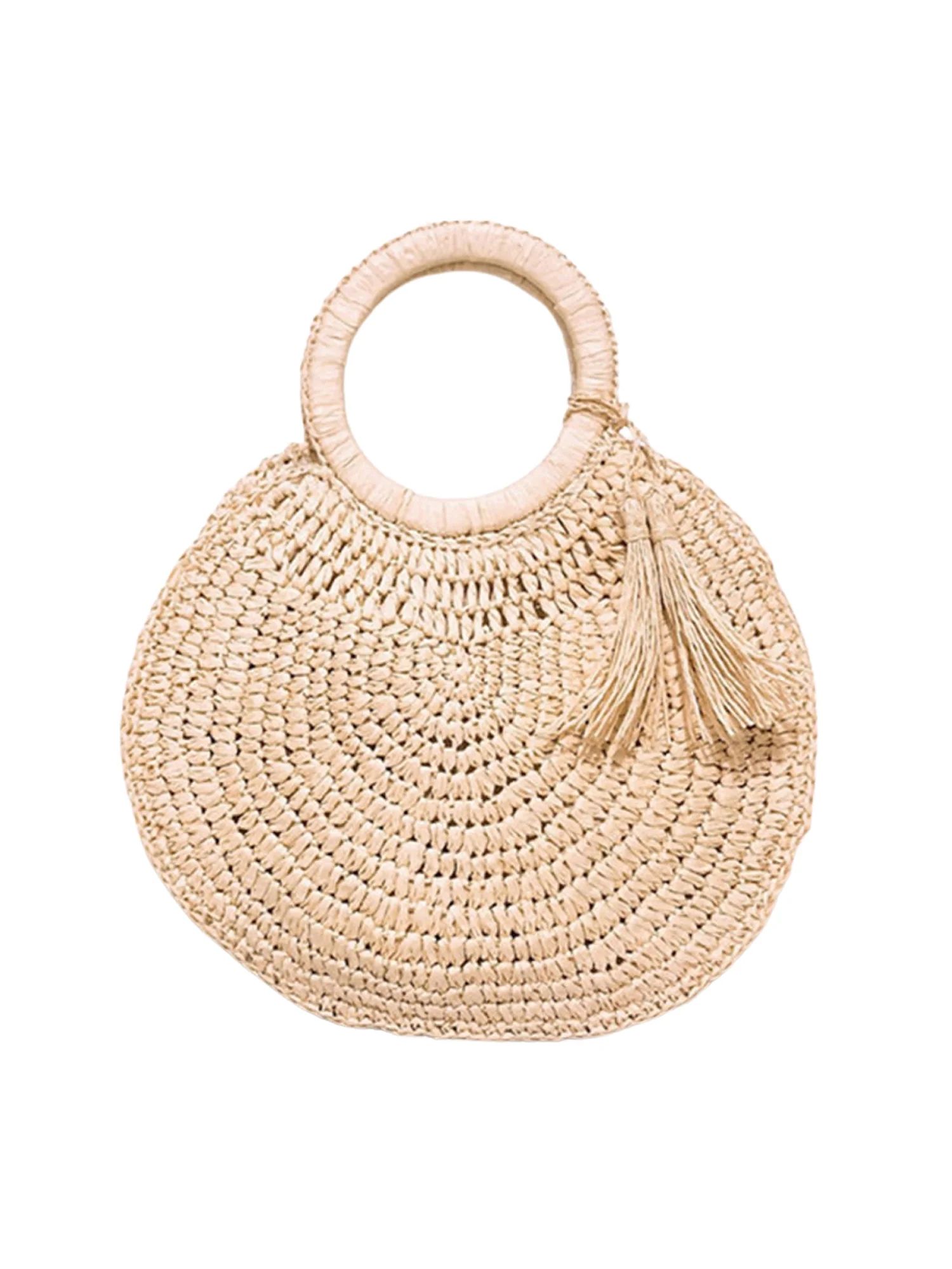 FOCUSNORM Summer Rattan Bag for Women Straw Handbag Beach Sea Straw Rattan Clutch Bags | Walmart (US)