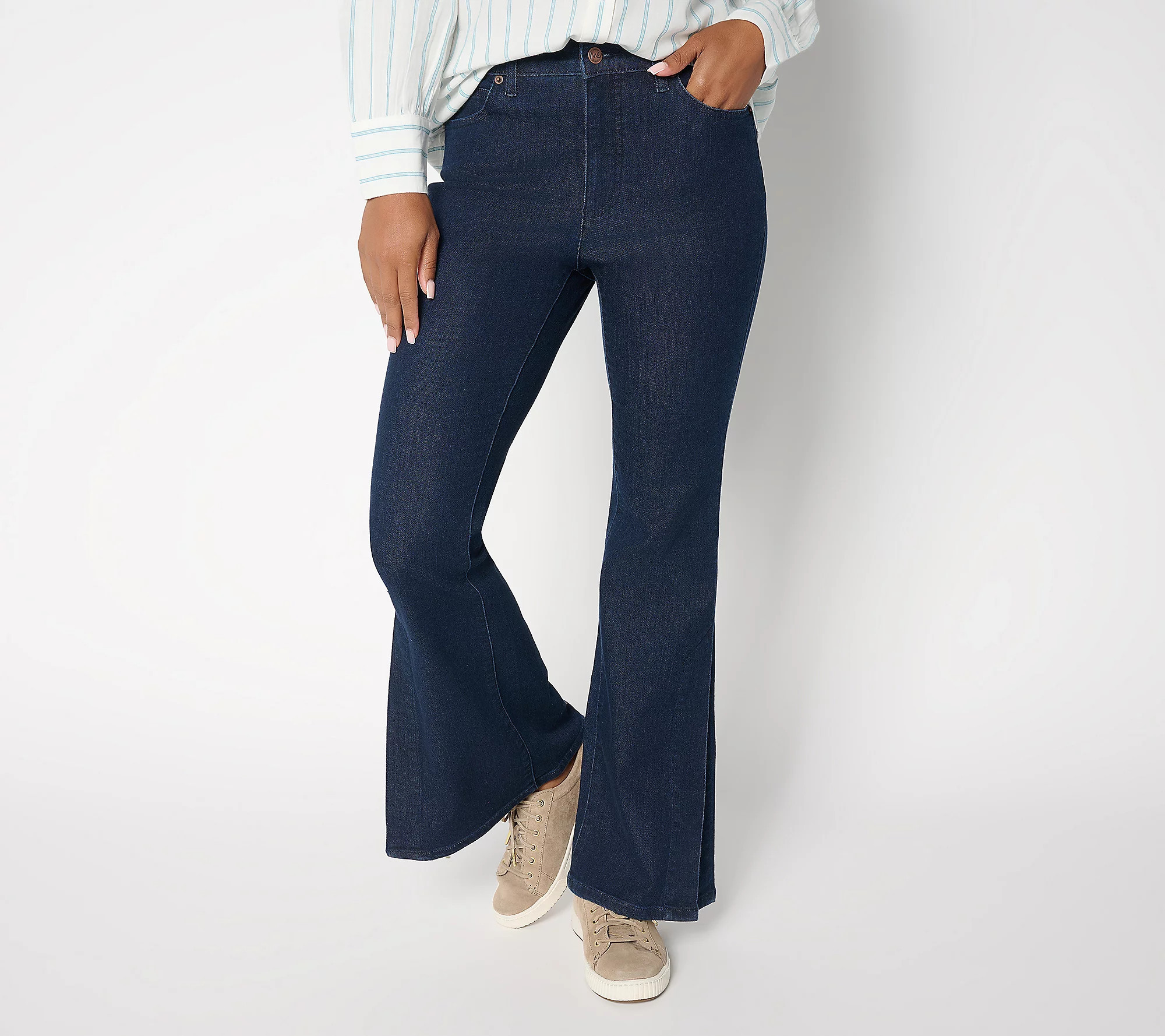 Me by Jennie Garth Petite City Flare Jeans- Indigo | QVC