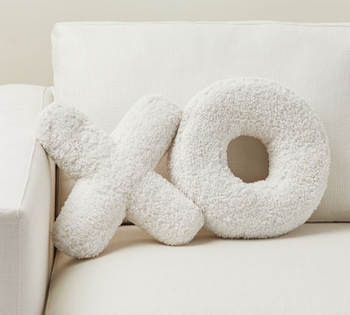 Cozy Teddy Faux Fur XO Shaped Pillow | Pottery Barn | Pottery Barn (US)