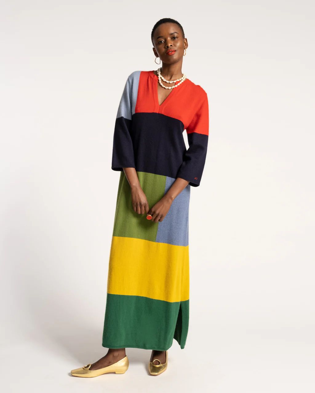 Classic Colorblock Maxi Dress | Frances Valentine
