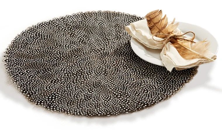 Twos Company Guinea Fowl Feather Placemat | Wayfair North America