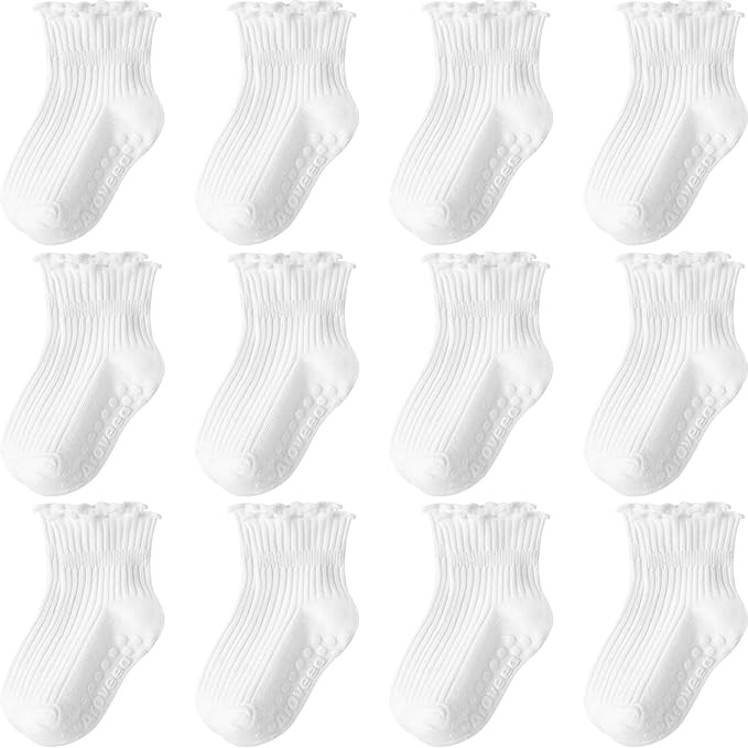 Baby Toddler Socks Grip Non Slip Boys Girls Cotton 12 Pack for Kids Ankle Cute Socks 6M-7Years | Amazon (US)
