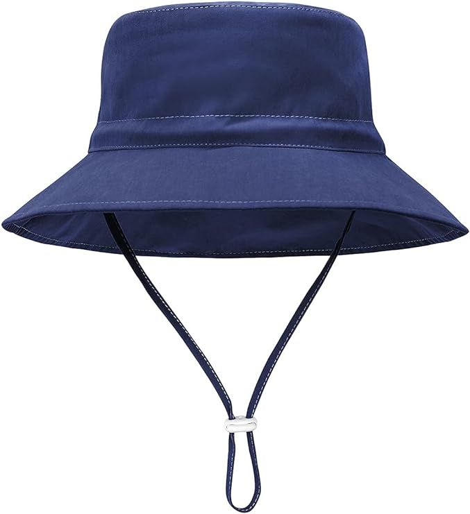 Baby Sun Hat UPF 50+ Sun Protective Toddler Bucket Hat Summer Kids Beach Hats Wide Brim Outdoor P... | Amazon (US)