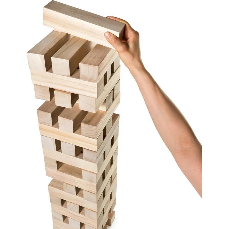 Giant Jumbling Tower Party Game with 51 Wood Blocks, for Families and Kids Ages 6 and up | Walmart (US)