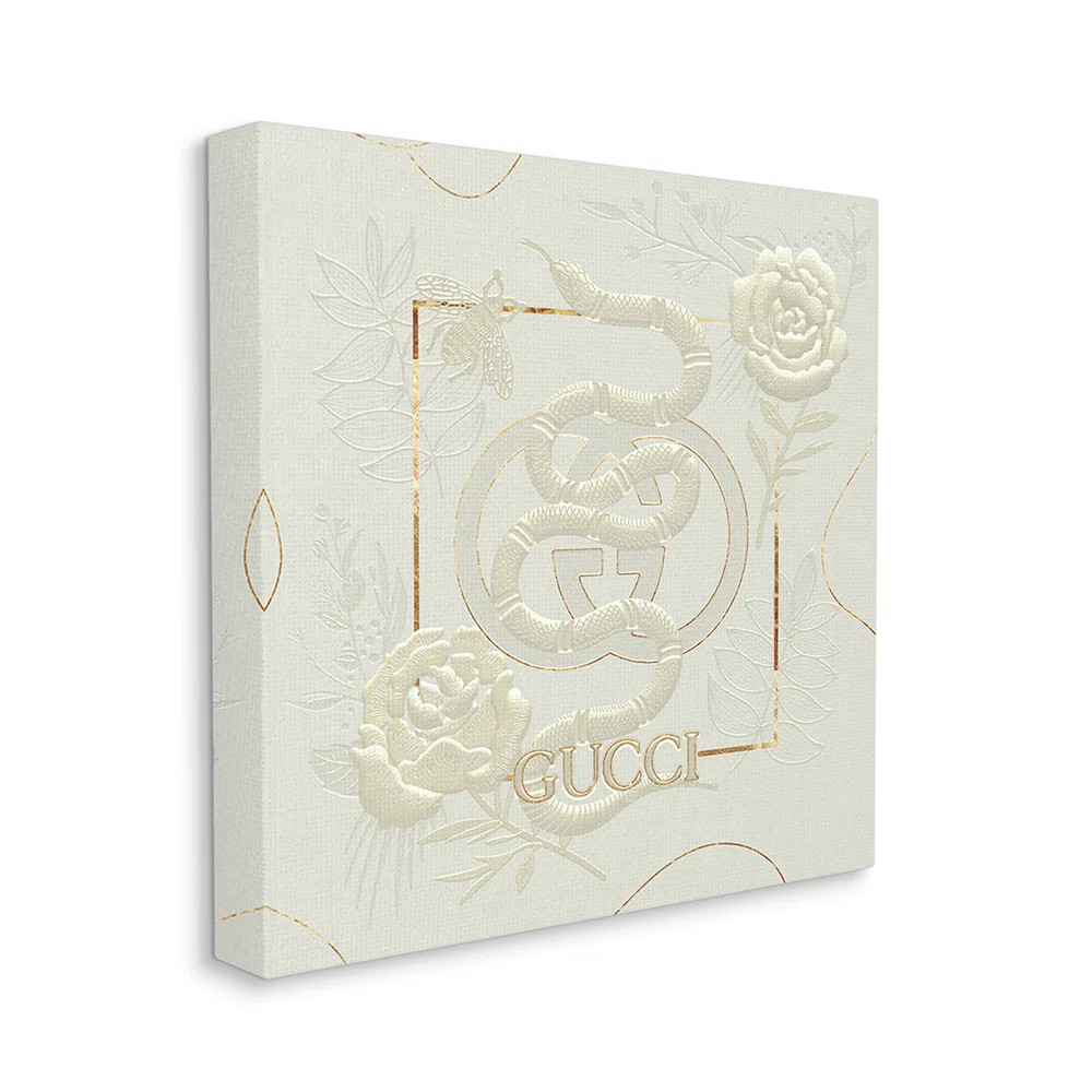 Rosdorf Park Bright Fashion Brand Glam Snake White Floral by Ziwei Li - Graphic Art Print | Wayfa... | Wayfair North America