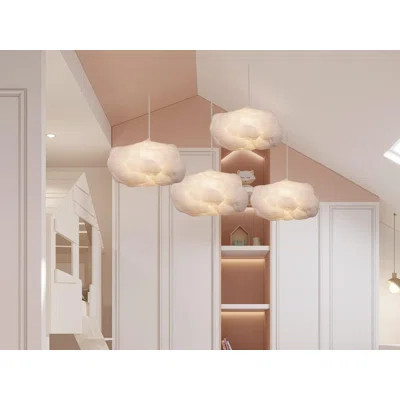Hanging Cloud Pendant Lighting,Fluffy Cotton Chandelier Ceiling Light Fixture | Wayfair North America