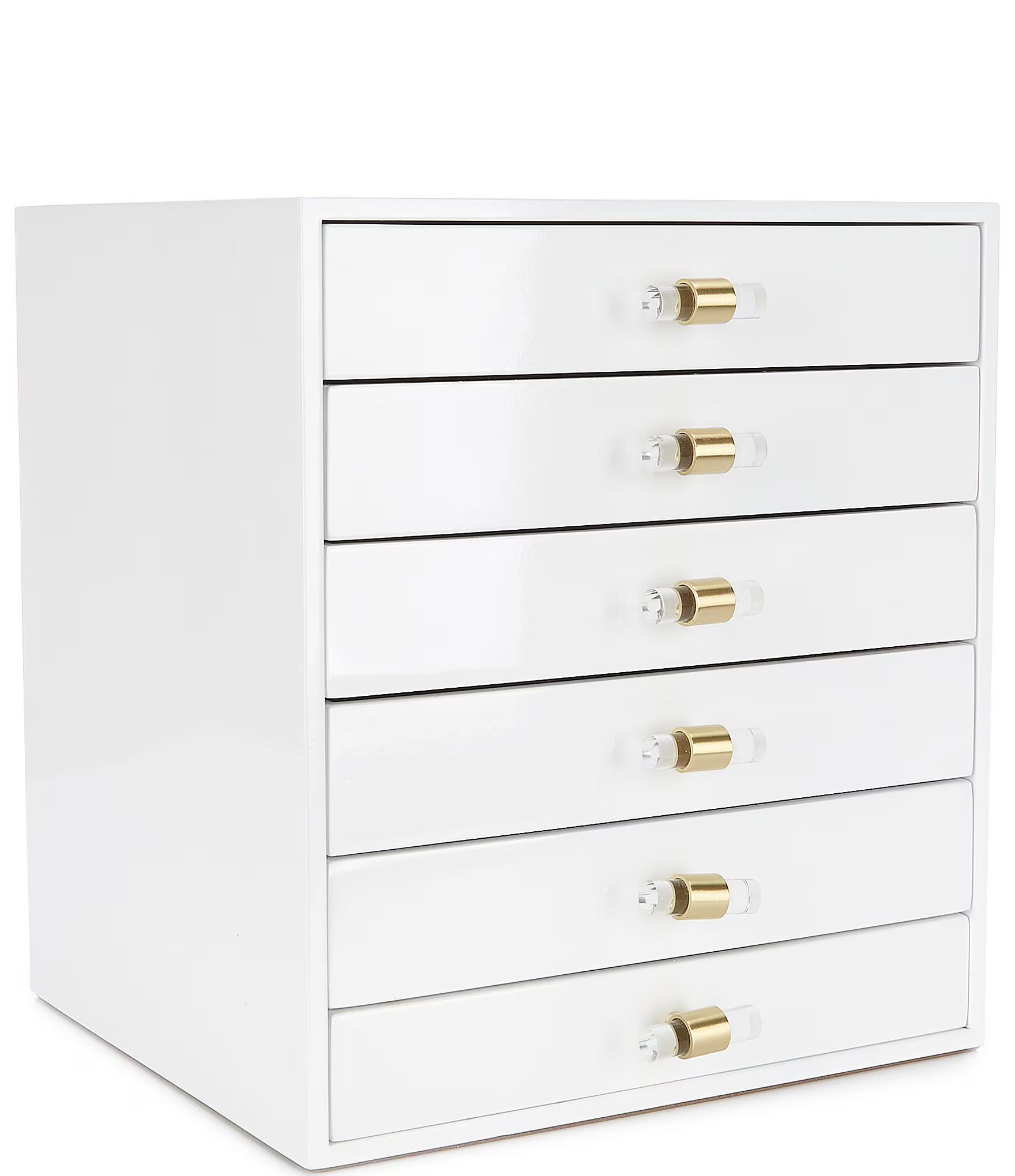 Kendra Scott Tall Antique Brass Jewelry Box In White Lacquer | Dillard's | Dillard's