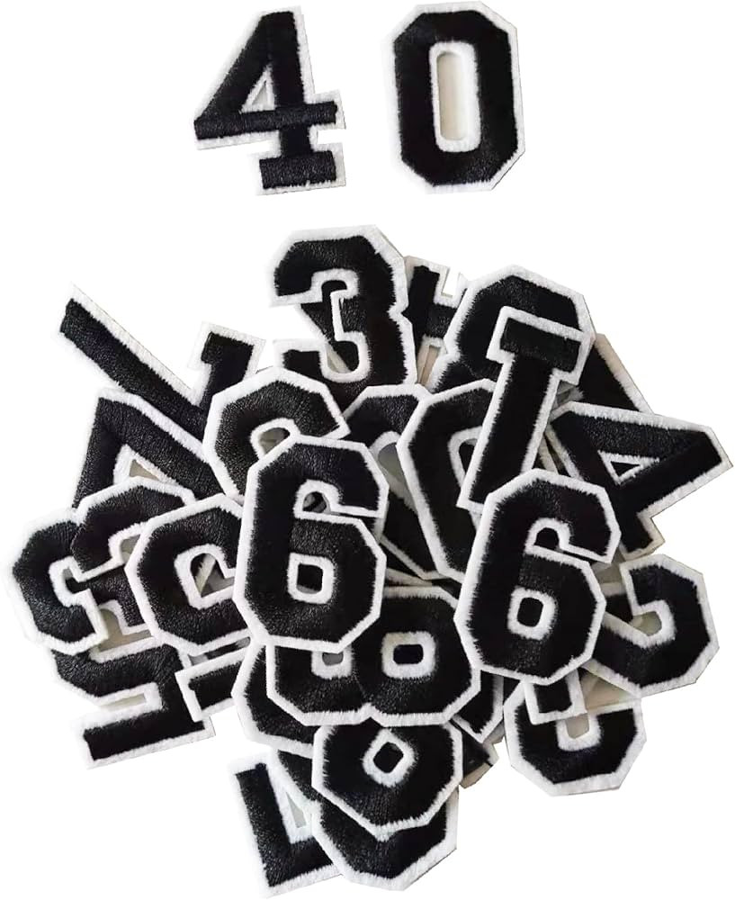 40PCS Iron on Numbers Patches, Embroidered Patches Numbers 0-9 Applique for Clothes, Dress, Hat, ... | Amazon (US)