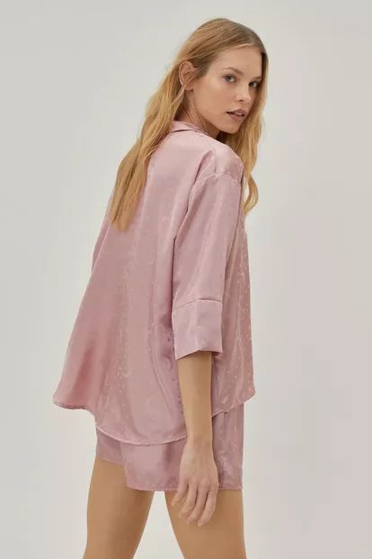 Jacquard Star Oversized Pajama Short Set | Nasty Gal (US)