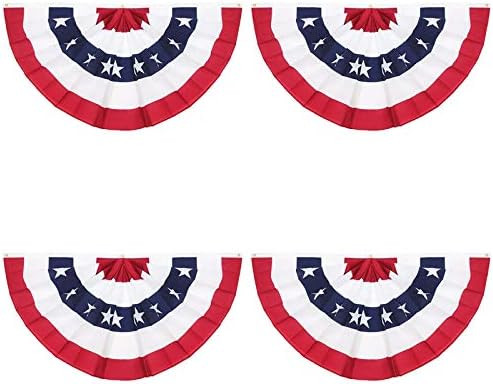 American Pleated Fan Flag,3 X1.5 Ft USA Patriotic Flag Bunting Half Fan Banner Decoration Indoor/... | Amazon (US)