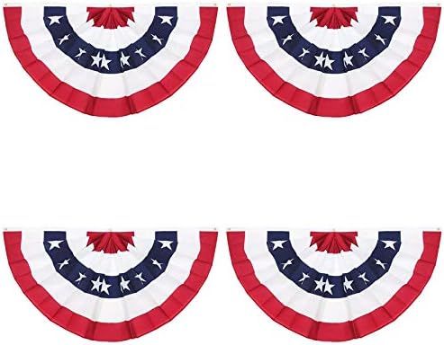 American Pleated Fan Flag,3 X1.5 Ft USA Patriotic Flag Bunting Half Fan Banner Decoration Indoor/... | Amazon (US)