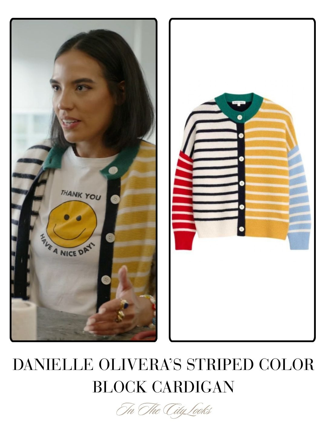 Danielle Olivera's Multi Colored Striped Cardigan on In The City Season 1 Episode 4 

 