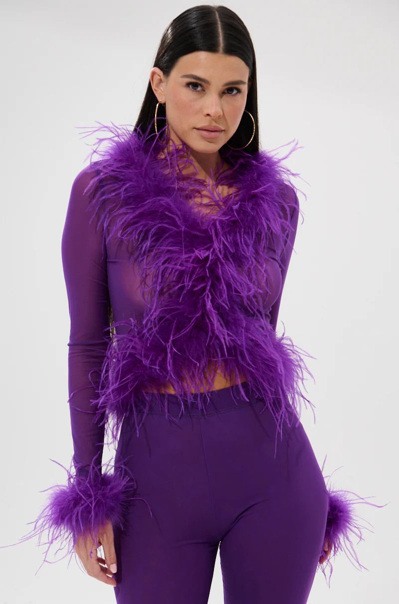 PUMPED UP FEATHER BLOUSE | AKIRA