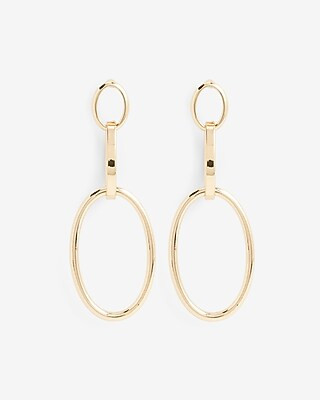 Interlocking Oval Hoop Earrings | Express