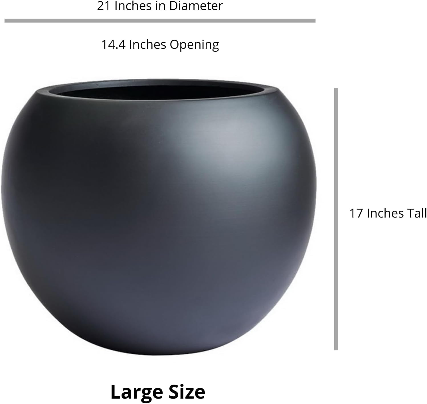 DTY Signature Mount Sherman 1-Piece Fiberstone Planter for Indoor/Outdoor, Black, 17" H x 21" Dia... | Amazon (US)