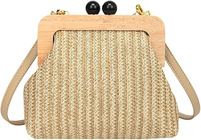 Straw Beach Bags For Women Summer Straw Cross-body Bag Raffia Handbag Pearls Purses Shoulder Bag ... | Amazon (US)