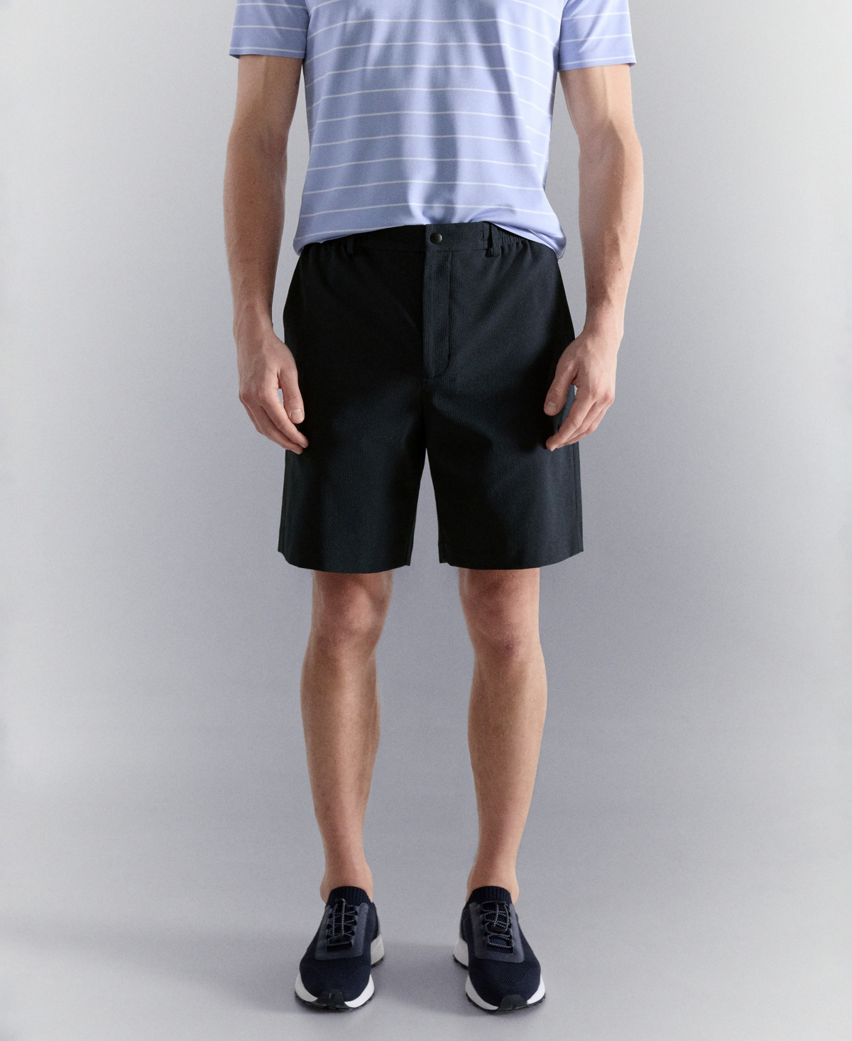 Mango Men's Comfort-Stretch Water-Repellent 7.48" Bermuda Shorts - Navy | Macy's