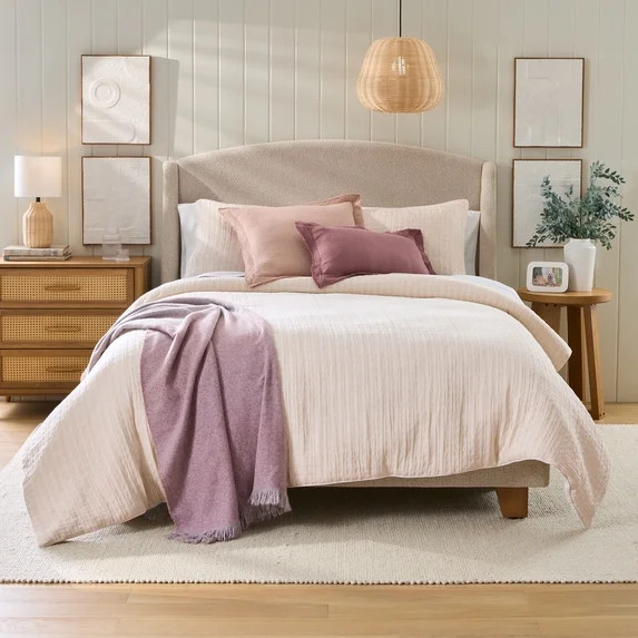 Better Homes & Gardens Basket Weave Comforter Set, King, 3-Piece, All-Season, Cream | Walmart (US)