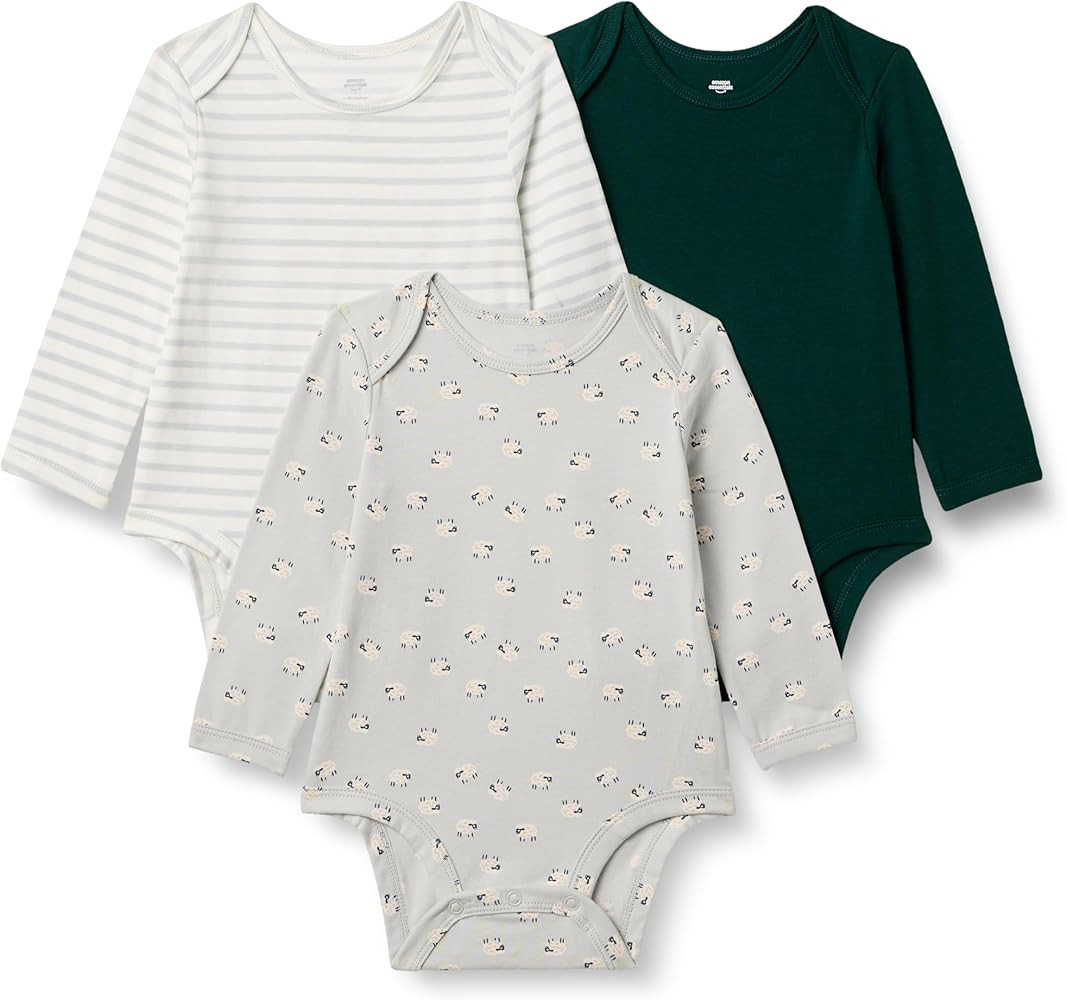 Amazon Essentials x Sofia Grainge Long Sleeve Bodysuit
        Pack of 3, Unisex Babies', Crew Ne... | Amazon (US)