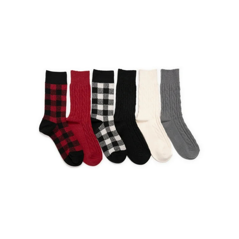 Muk Luks Women's Crew Boot Socks, 6-Pack, Fits Shoe Sizes:  6-10 | Walmart (US)