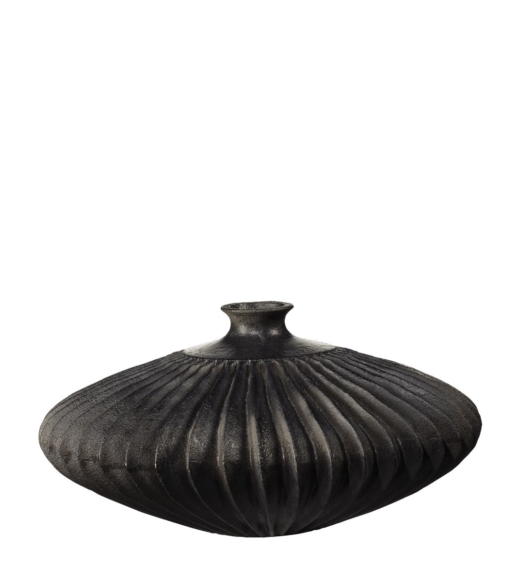 Hatsumomo Round Vase - Black | OKA US